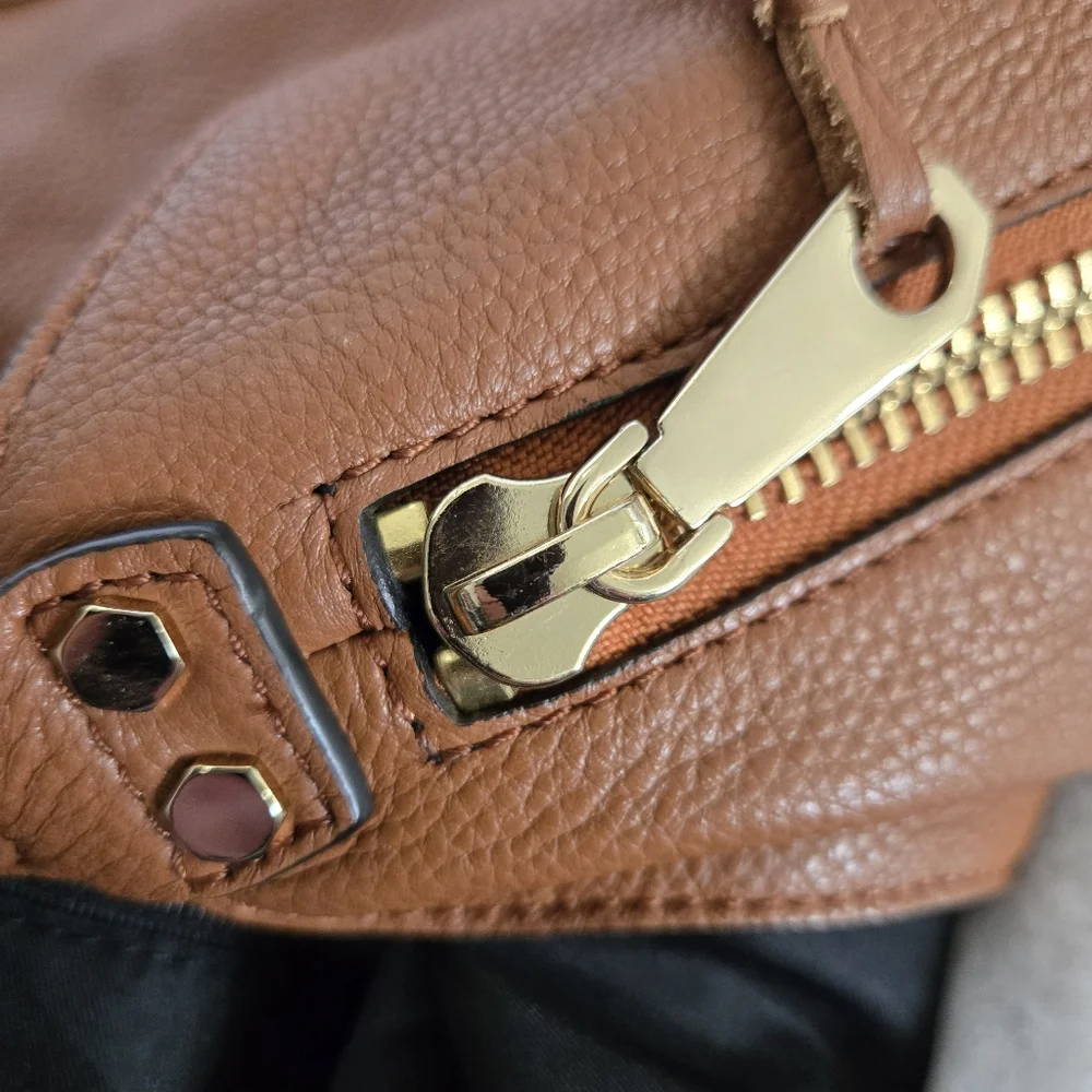 Rebecca Minkoff Bryn Large Double Zip Hobo Chestnut Brown Shoulder Bag - EUC - Picture 8 of 16